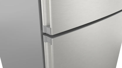 SIEMENS iQ300 free-standing fridge-freezer with freezer at top, Brushed steel anti-fingerprint, KD76NXIE1M