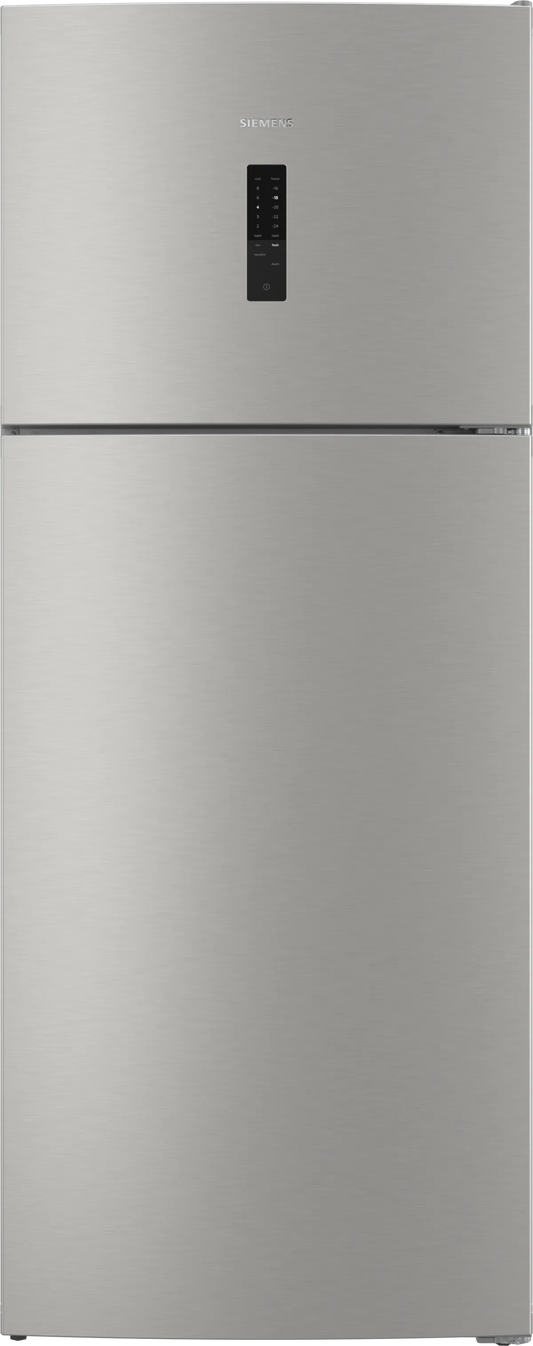 SIEMENS iQ300 free-standing fridge-freezer with freezer at top, Brushed steel anti-fingerprint, KD76NXIE1M