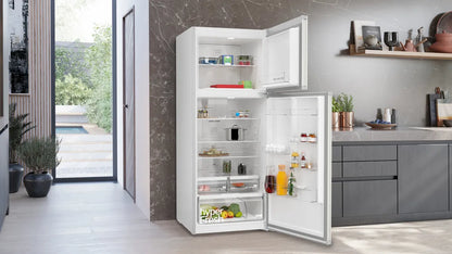 SIEMENS iQ300 free-standing fridge-freezer with freezer at top, Brushed steel anti-fingerprint, KD76NXIE1M