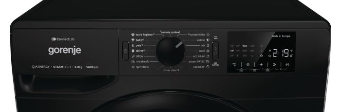 GORENJE Front Load Washing machine, 8 KG, Black, WPNEI84A1SWB