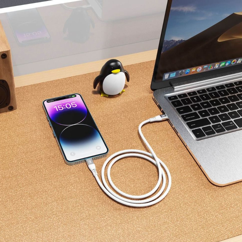 Infinyty Flexera Silicone Lightning Cable USB-C to Lightning, 60W, 1m, White