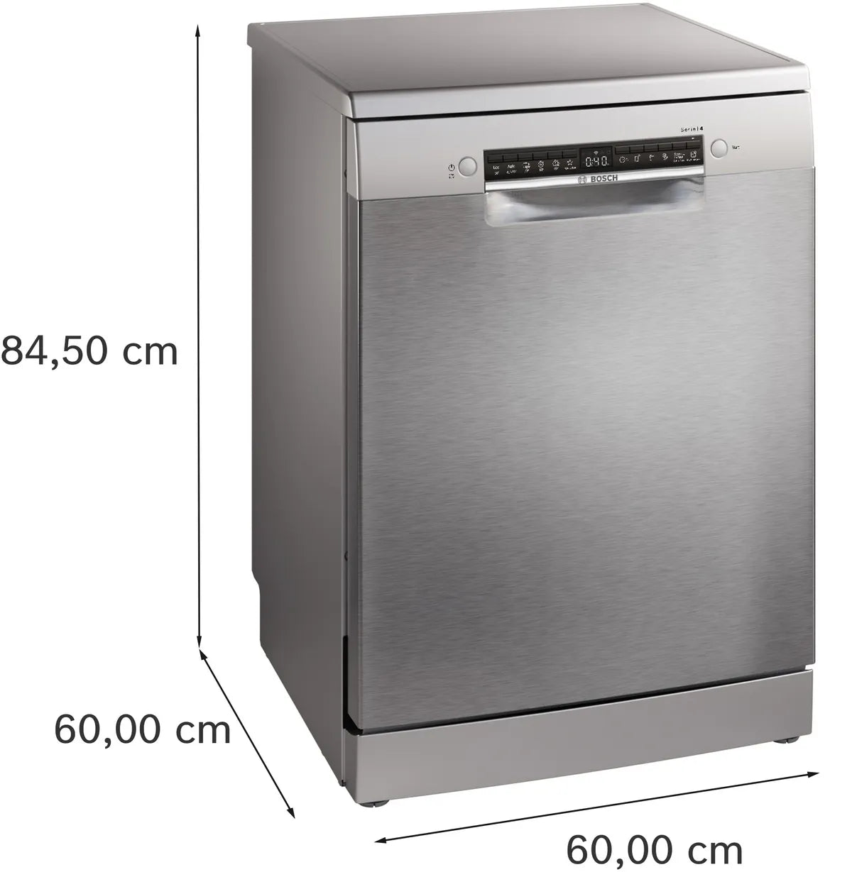 BOSCH Series 4 free-standing dishwasher, 14 Place Setting, Brushed steel anti-fingerprint, SMS4HMI25M