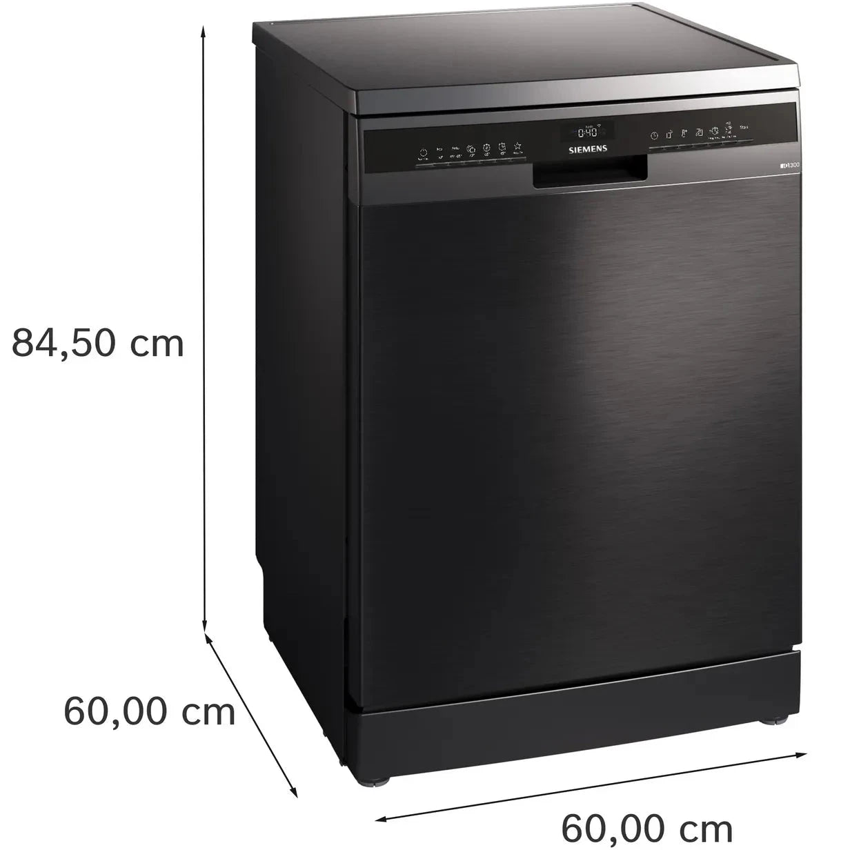 Siemens iQ300 14 Place Settings Freestanding Dishwasher, 60 cm, Wi-Fi, Black Inox, SN23HC25MM