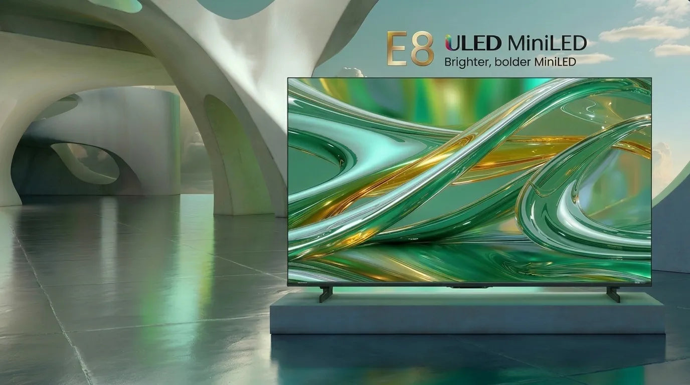 Hisense 85" E8S ULED MiniLED Smart TV, 4K, Native 144Hz, Dolby Vision IQ, Devialet Audio, VIDAA