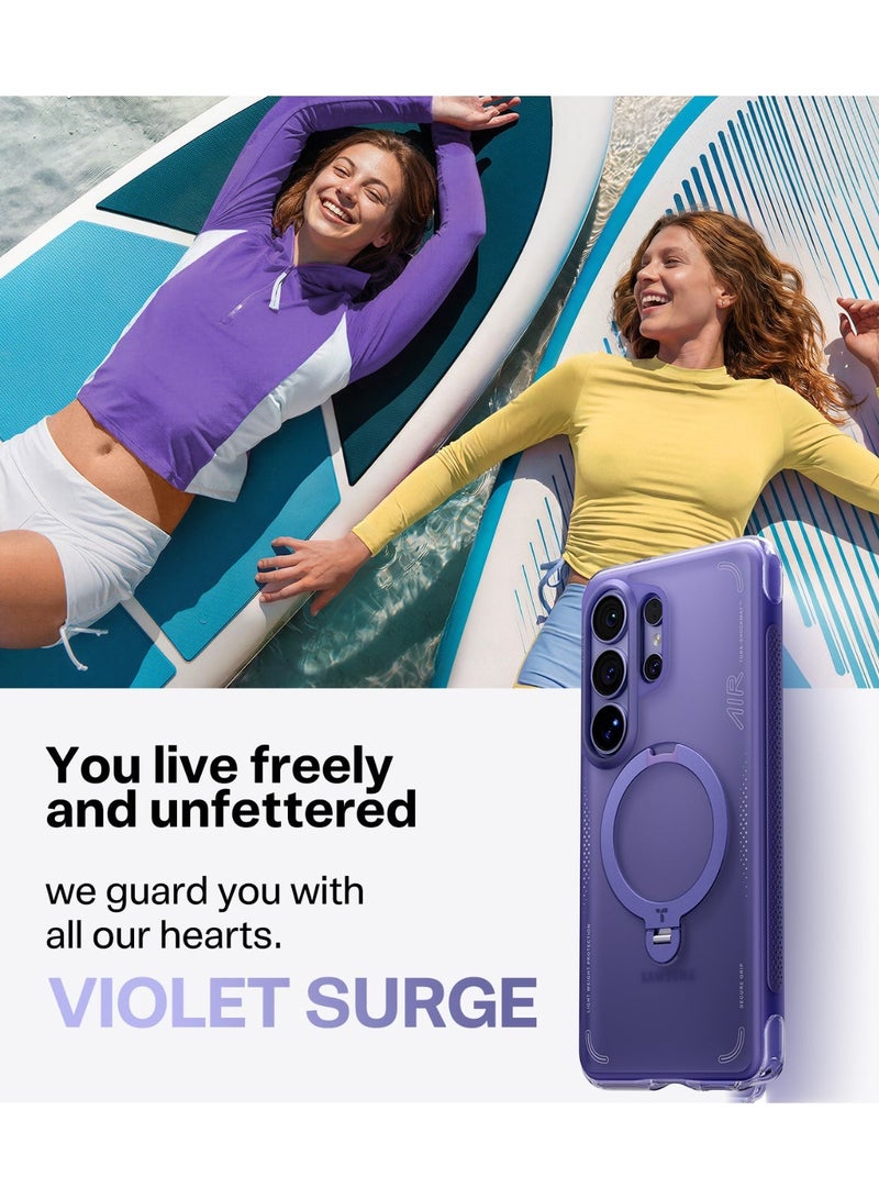 TORRAS Ostand Spin Air Case for Samsung Galaxy S26 - Dark Purple