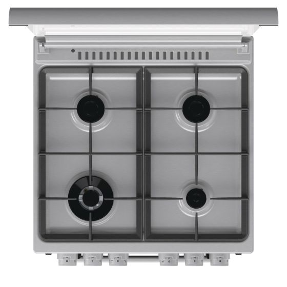 Gorenje 4 Gas Burners Combination Cooker with Fan Assisted Oven, 60 cm, GK6C40S, Stainless Steel Finish