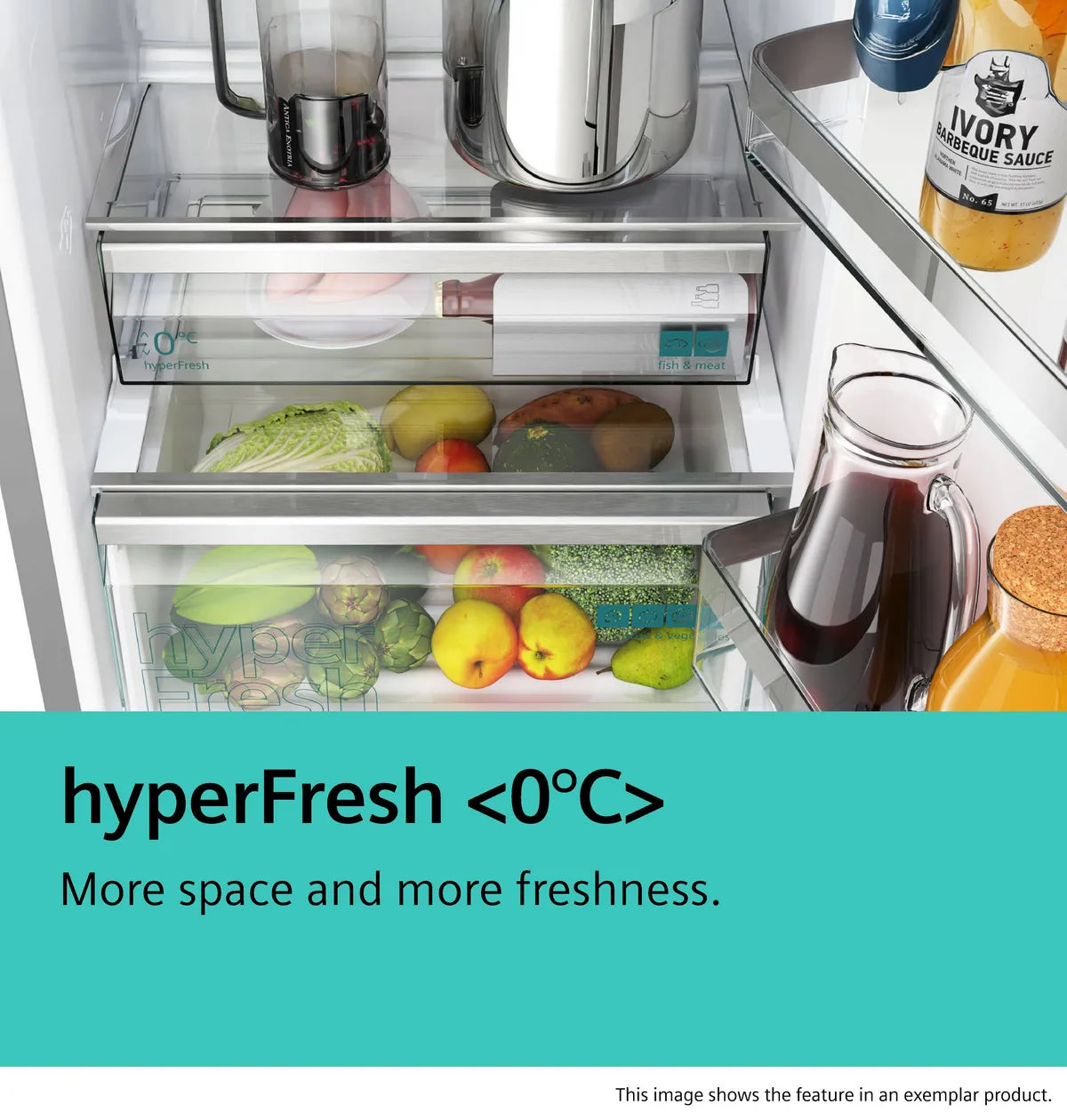 Siemens iQ300 Bottom Freezer Refrigerator, 483 L, Silver Inox, KG55NVLE0M