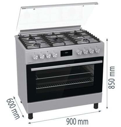 Gorenje Freestanding 5 Burner Combination Cooker with Electric Oven 90cm GK9C40X
