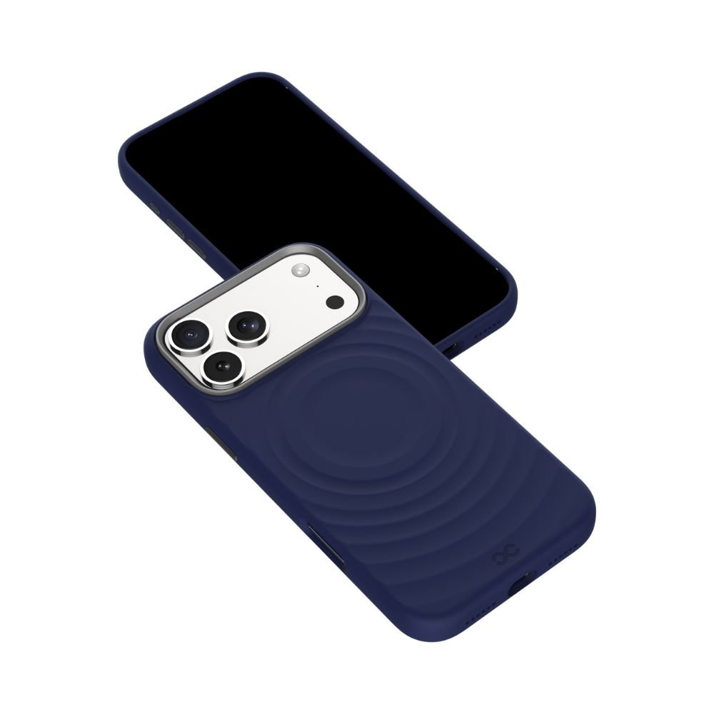 Infinyty QUIVERX Ripple Case with Metallic Camera Frame for iPhone 17 Pro, Blue