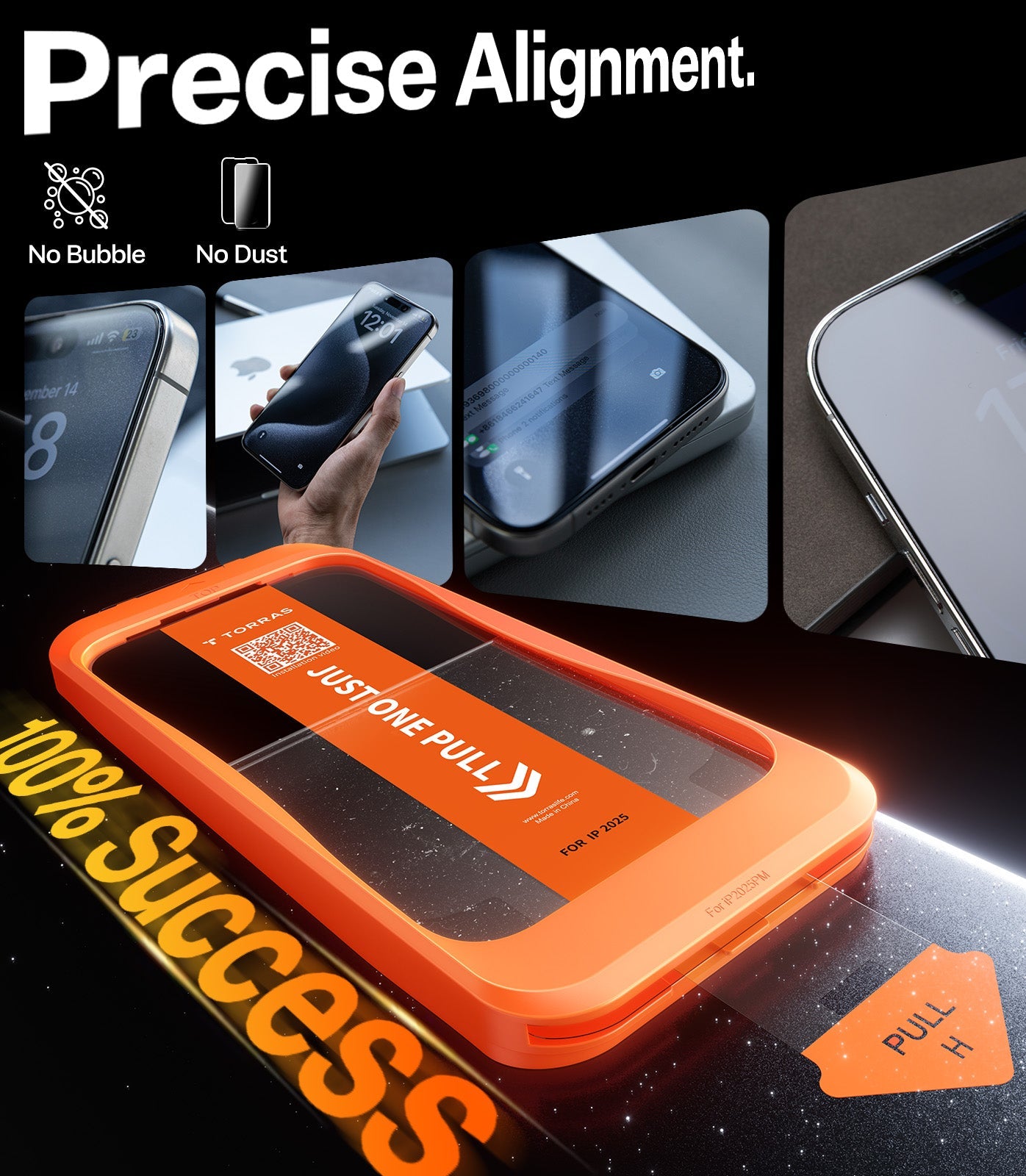 TORRAS Install Master Screen Protector for iPhone 17 Pro Max - Clear