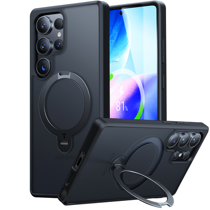 TORRAS Ostand Spin Case for Samsung Galaxy S25 Ultra - Black