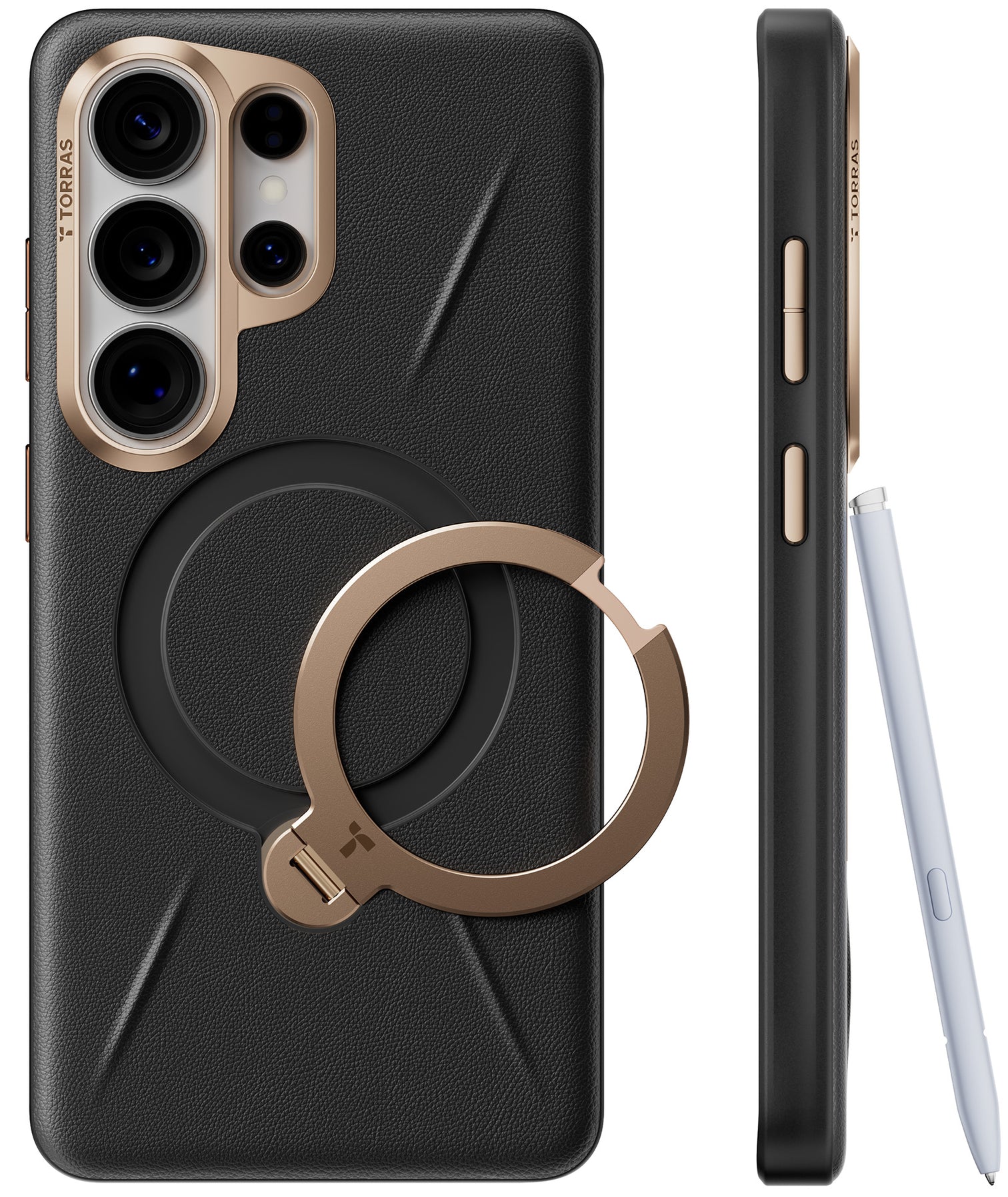 TORRAS Ostand VegSkin Vegan Leather Case for Samsung Galaxy S26 Ultra - Ivory
