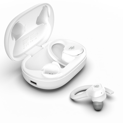 IFROGZ Airtime Sport In-ear True Wireless Earphones, 25-hour battery life, Wireless Charging, White