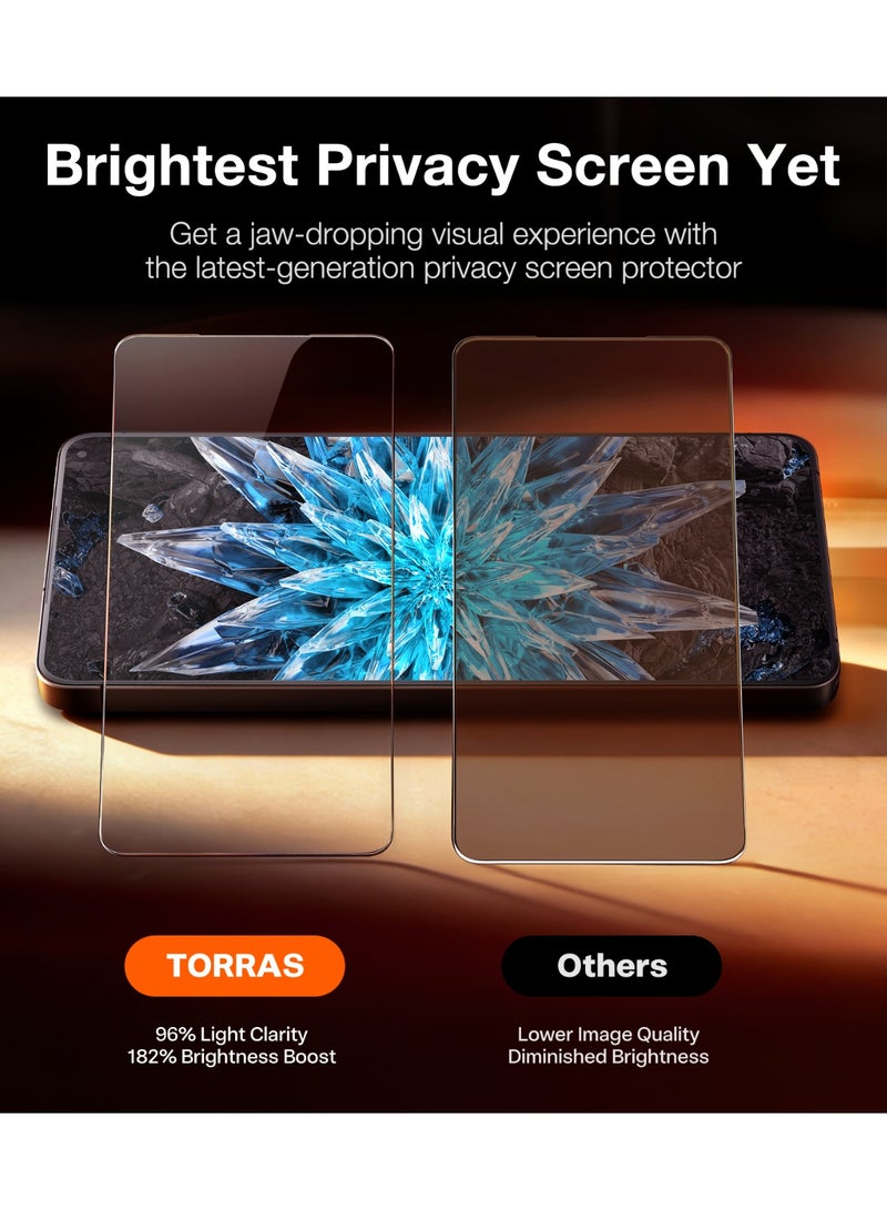 TORRAS Install Master Privacy Screen Protector for Samsung Galaxy S26 - Black
