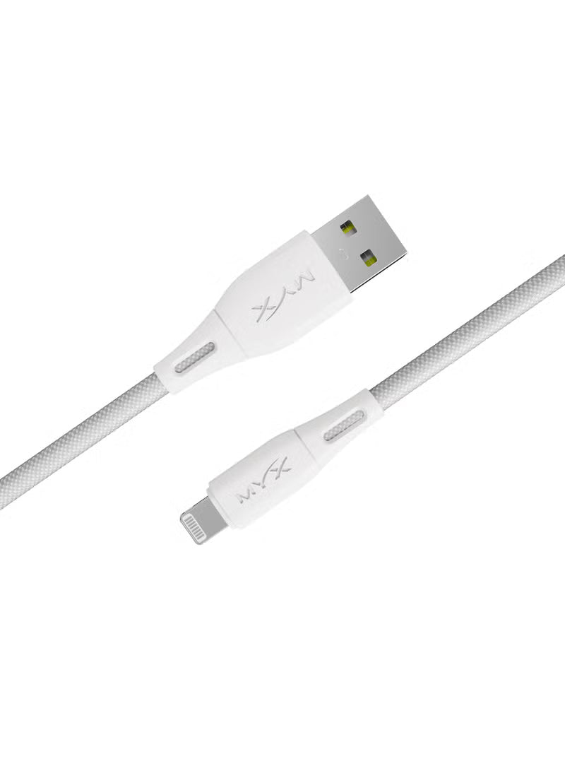 MYX PRO USB TO LIGHTN 1.2M BRAIDED CABLE WHT