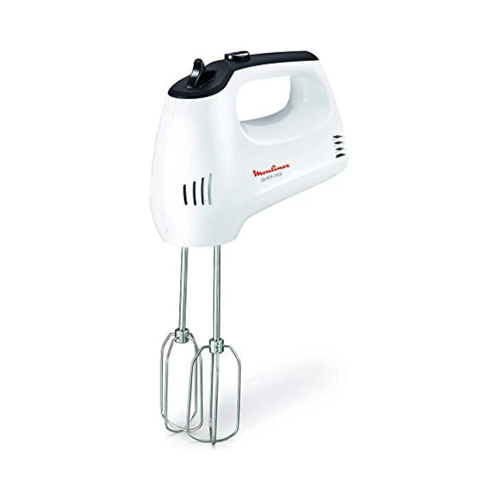 MOULINEX Hand Mixer, Quick Mix Mixer for Whipping and dough kneading, 5 speeds, stainless steel beaters and dough hooks, HM310127