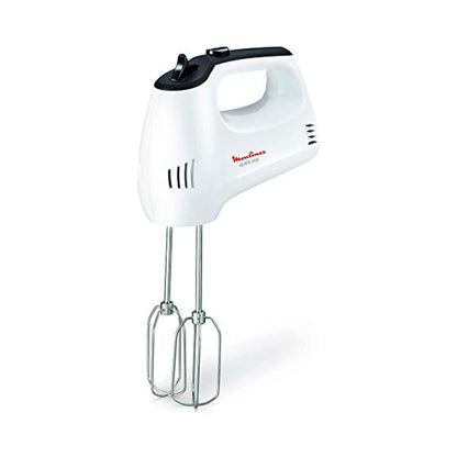 MOULINEX Hand Mixer, Quick Mix Mixer for Whipping and dough kneading, 5 speeds, stainless steel beaters and dough hooks, HM310127