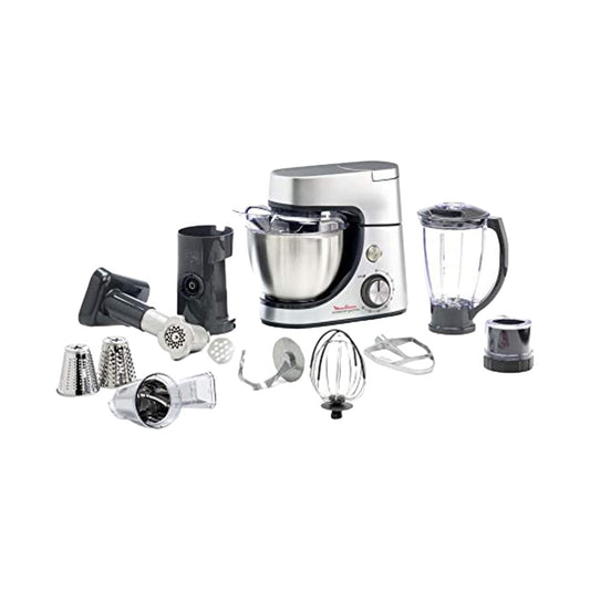 MOULINEX Kitchen Machine | Masterchef Gourmet Kitchen Machine | 1100 W | Silver | Stainless Steel/Plastic | QA513D27