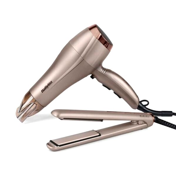 BaByliss Paddle Travel Hair Dryer and Hair Straightener Set Beige