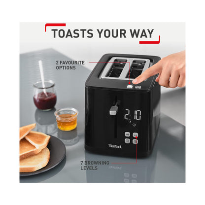 Tefal Smart and Light 2 Slice Digital Toaster Black