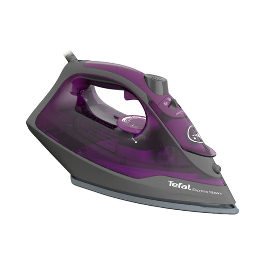 TEFAL Steam Iron | Express Steam Iron Steamer | 2600 W | 270 ml | Anti-scale | Purple | Ceramic Soleplate | FV2843M0