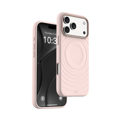 Infinyty QUIVERX Ripple Case with Metallic Camera Frame for iPhone 17 Pro Max, Pink