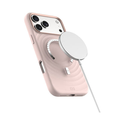 Infinyty QUIVERX Ripple Case with Metallic Camera Frame for iPhone 17 Pro, Pink