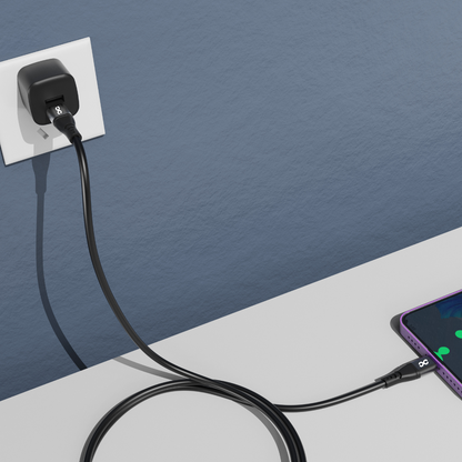 Infinyty DuoFlex-I Silicone USB-C to USB-C Cable, 100W, 1m, Black