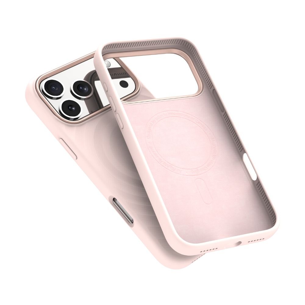 Infinyty QUIVERX Ripple Case with Metallic Camera Frame for iPhone 17 Pro Max, Pink
