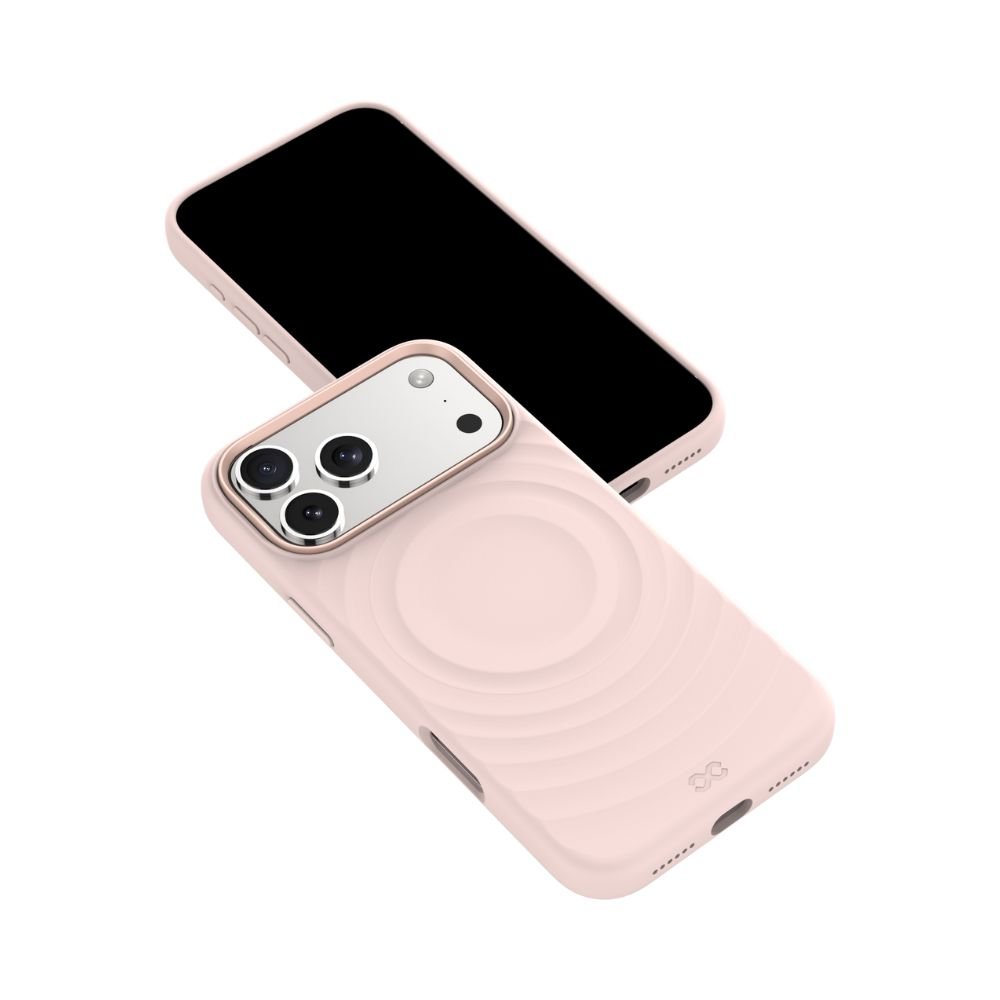 Infinyty QUIVERX Ripple Case with Metallic Camera Frame for iPhone 17 Pro Max, Pink