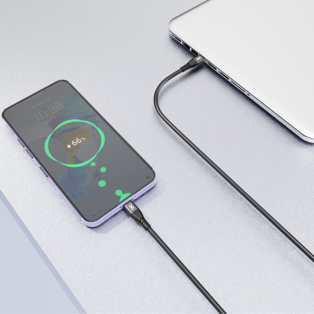 Infinyty DuoFlex-I Silicone USB-C to USB-C Cable, 100W, 1m, Black