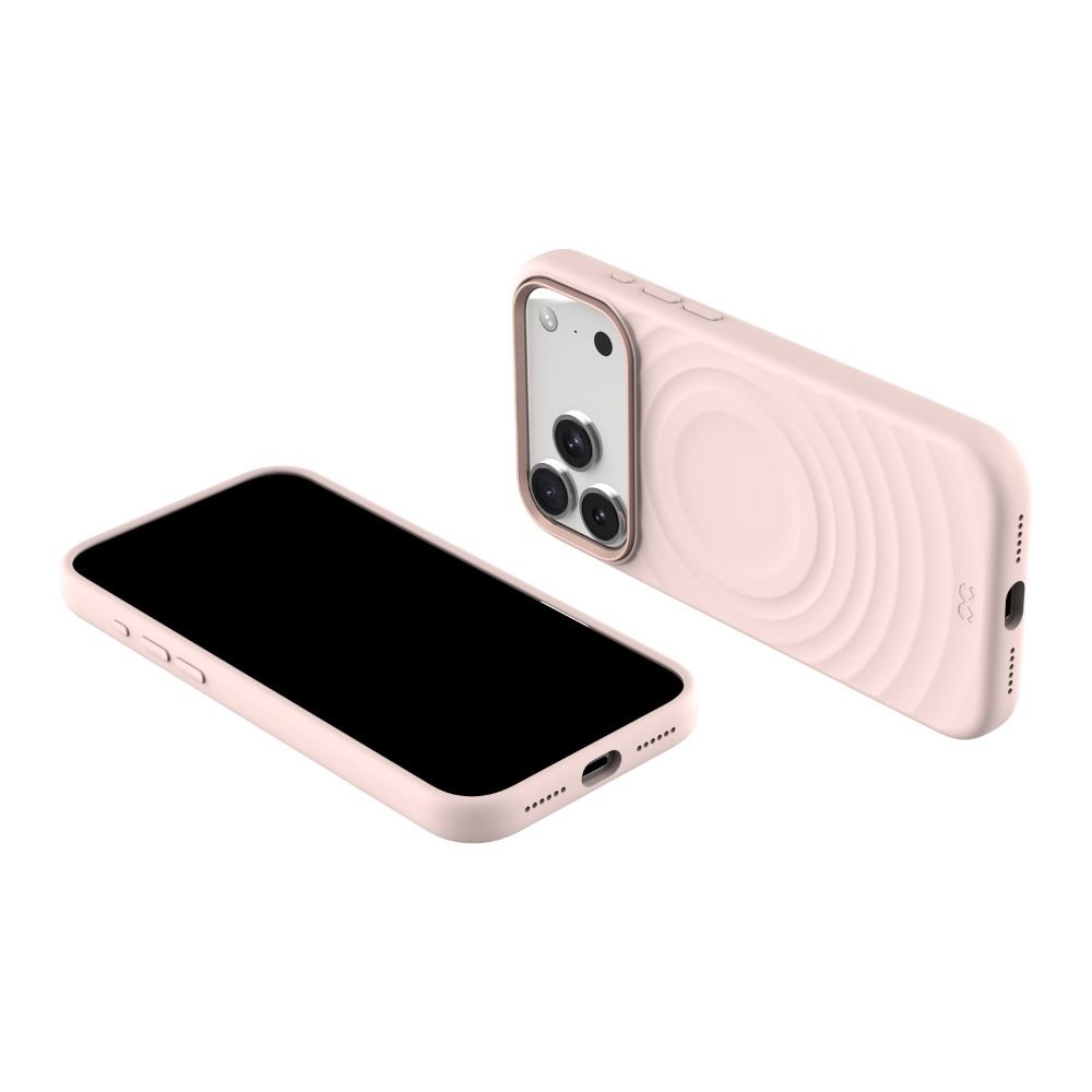 Infinyty QUIVERX Ripple Case with Metallic Camera Frame for iPhone 17 Pro Max, Pink