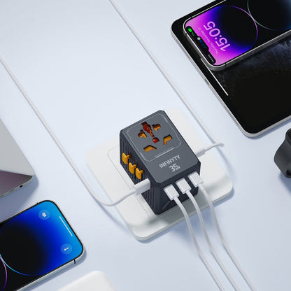 Infinyty Atlas-35 Universal Travel Adaptor 35W |Black