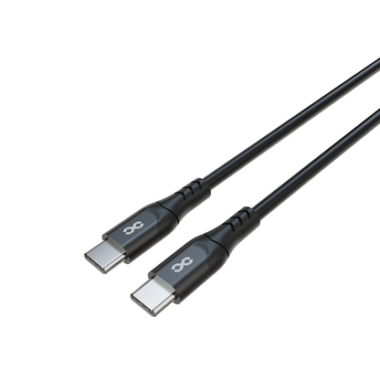 Infinyty DuoFlex-I Silicone USB-C to USB-C Cable, 100W, 1m, Black