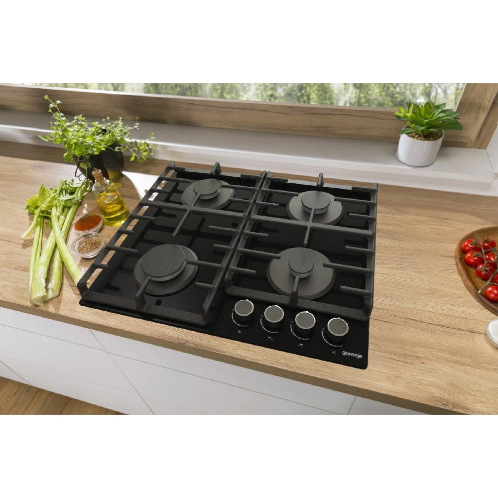 Gorenje Built In Gas Hob with 4 Burner Black GT642AB