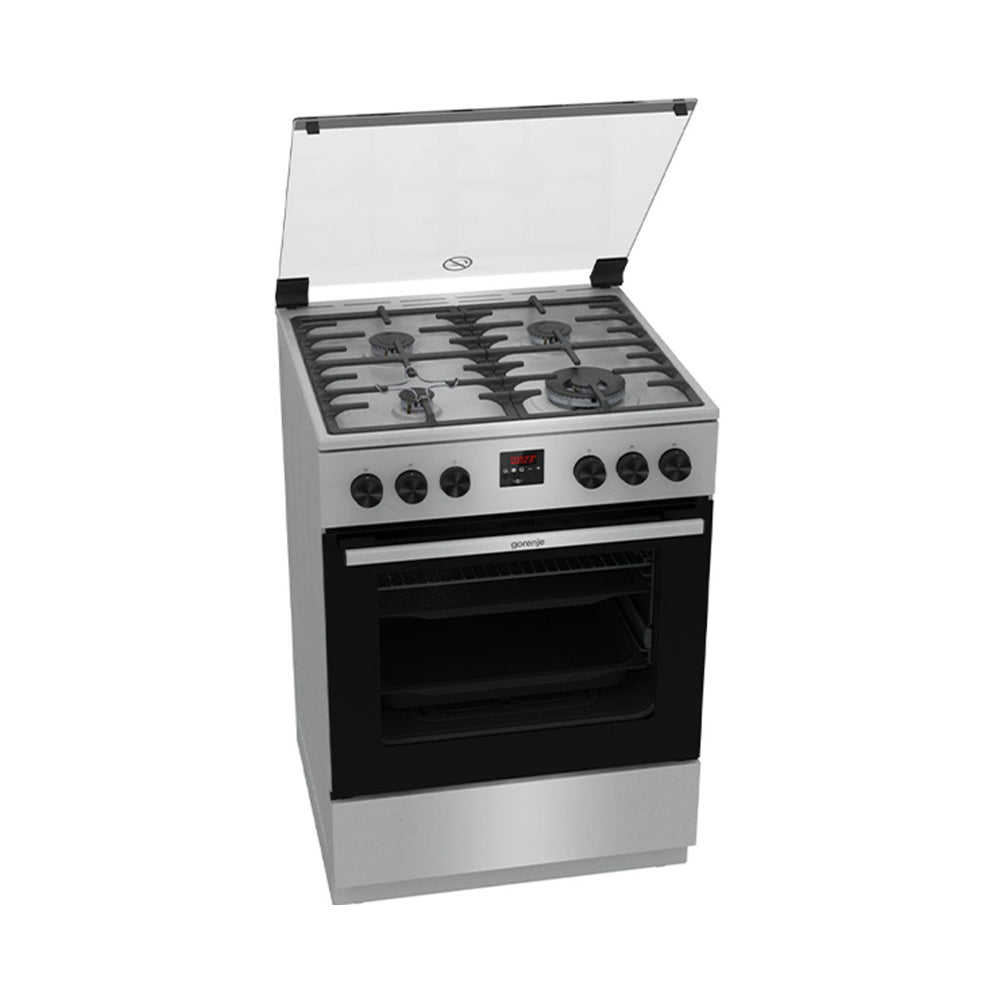 Gorenje 4 Burner Freestanding Gas Cooker Silver GGI6C21XA