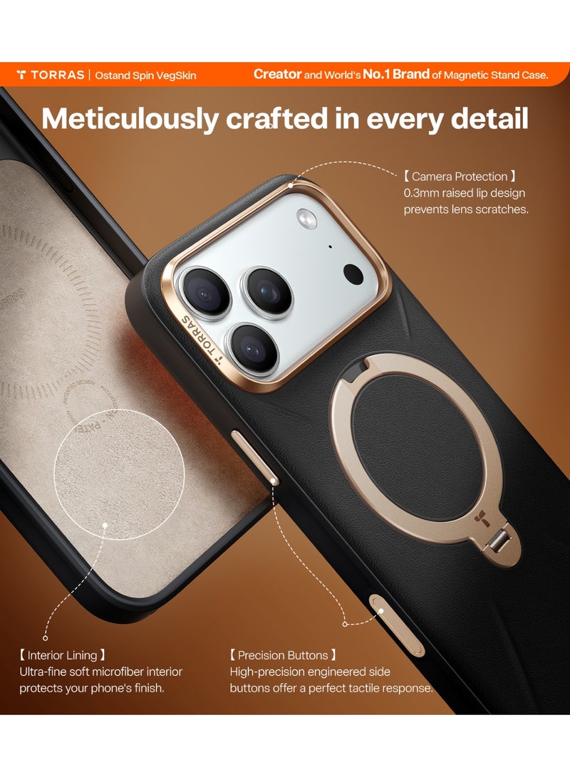 TORRAS Ostand VegSkin iPhone 17 Pro Max - Black back