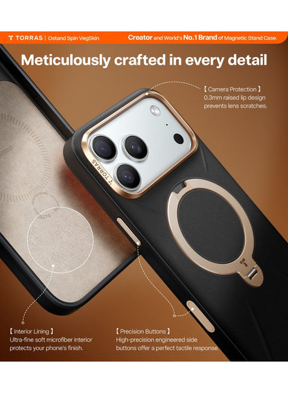 TORRAS Ostand VegSkin iPhone 17 Pro Max - Black back