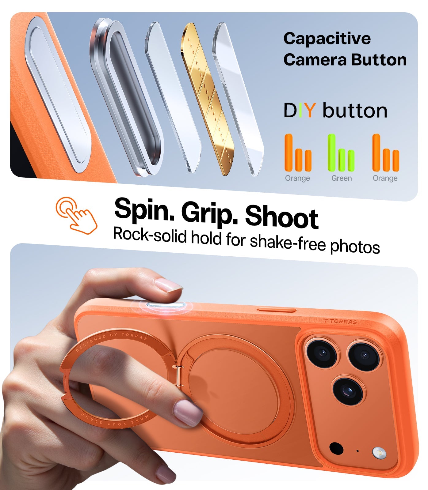 TORRAS Ostand Pro Case for iPhone 17 Pro Max - Orange