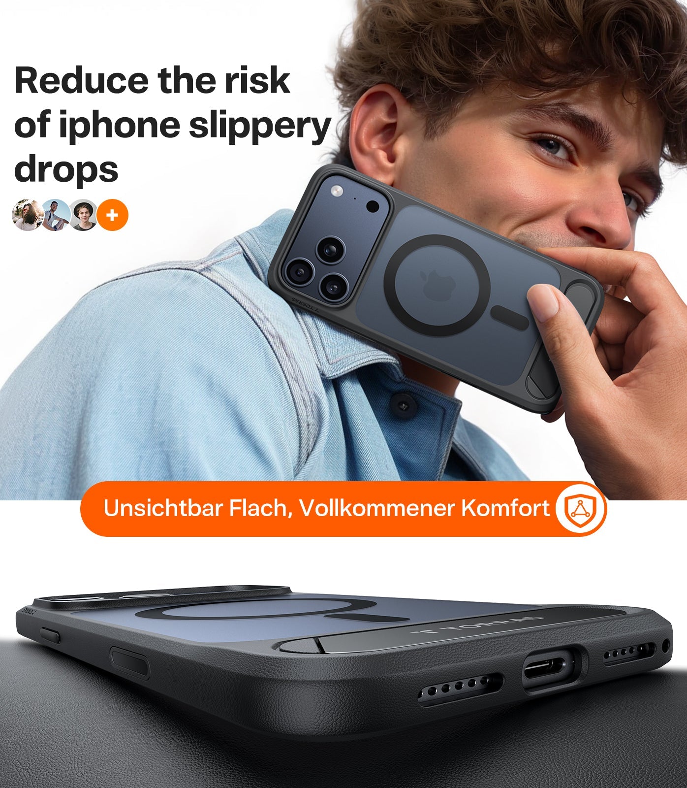 TORRAS Pstand Case for iPhone 17 Pro - Black