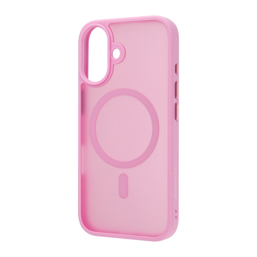 Infinyty Gleam Hybrid Matte Soft Touch MagSafe Case iPhone 16, Pink