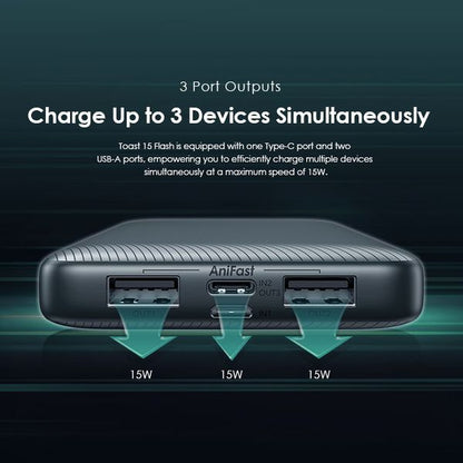 Oraimo  Toast 15 Dual input Power Bank, 15W Type-C IN & OUT, Fast Charging, 20,000 mAh, Black, OPB-1100