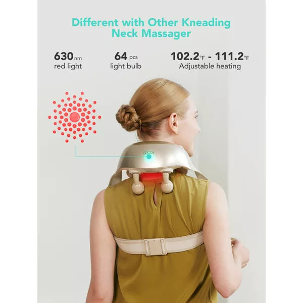 SKG H7 Ultra Neck & Shoulder Massager, Smart Heated Neck Therapy, Deep Tissue Relaxation Device