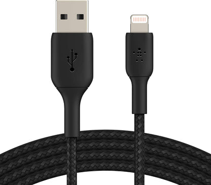 Belkin Premium Braided USB-A to Lightning Cable 2M – Fast Charge Data Cable – Black