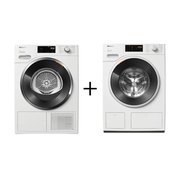 Miele Front Load Washing Machine 9kg White + Dryer 8kg TWF760  WWG660