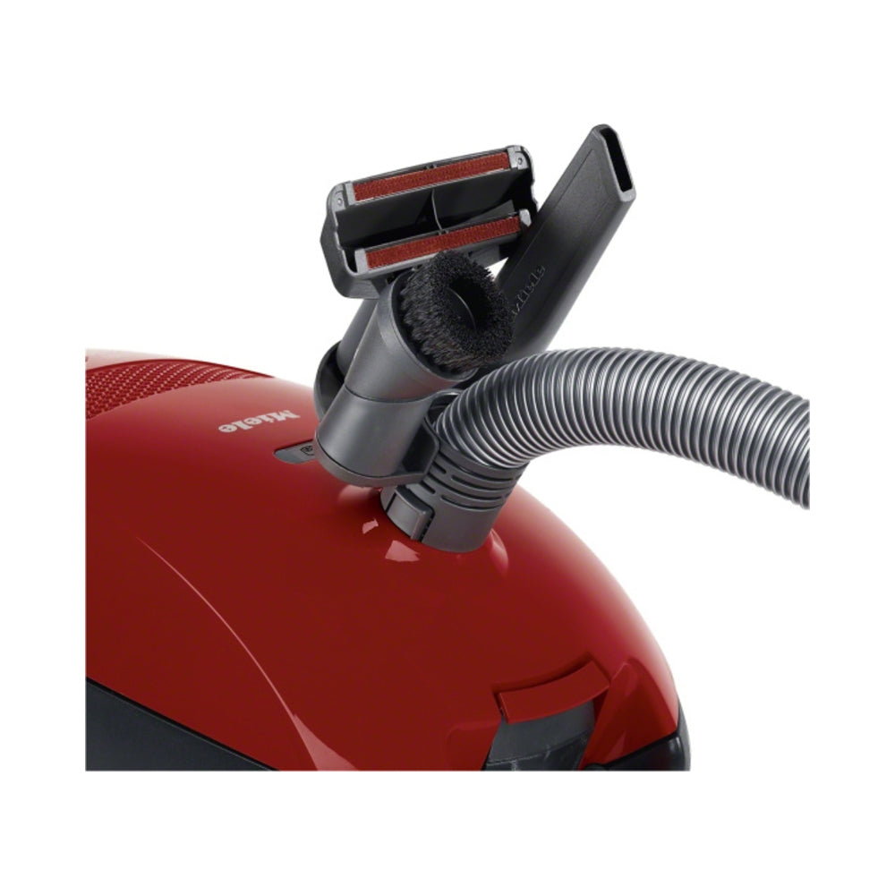 Miele Classic C1 Canister Vacuum Cleaner with AirClean Filter, 800W PowerLine Motor and Comfort Telescopic Tube for Convenient Vacuuming, Mango Red