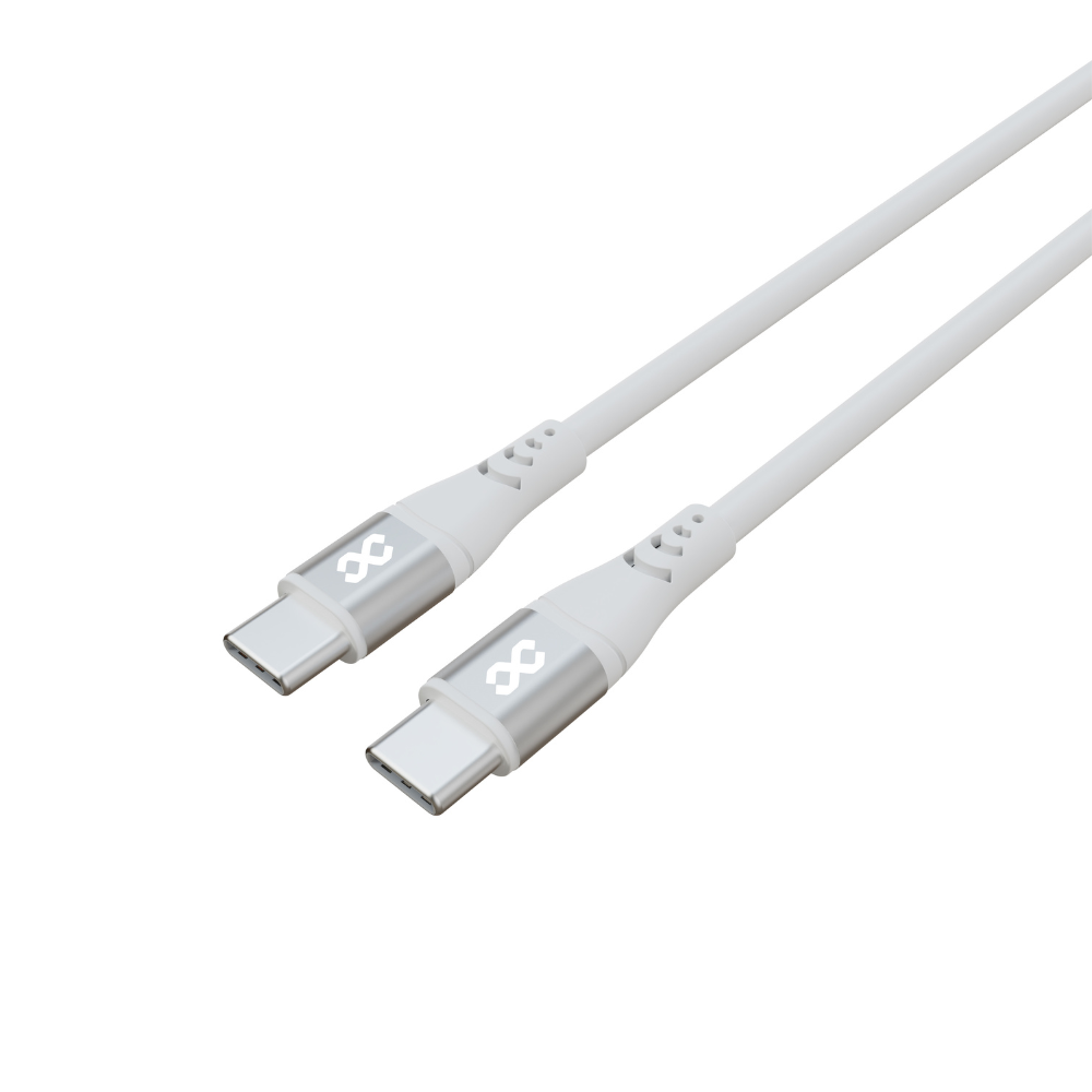 Infinyty DuoFlex-I Silicone USB-C to USB-C Cable, 100W, 1m, White