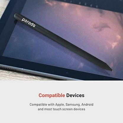 Porodo Universal Smart Pencil with Magnetic Attachment, 1.5mm Precision Nib, Double Tap Control & Type-C Port