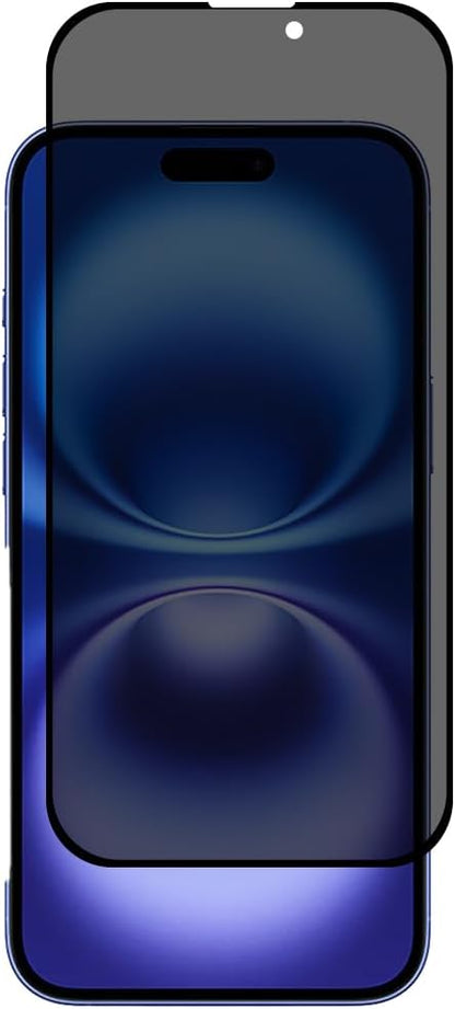 PROTECT  iPhone 16 Privacy Screen Protector,  9D Tempered Glass, Anti Scratch, Matte , Black, PIP16