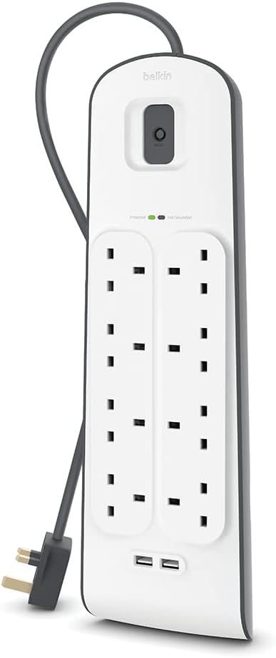 Belkin 4-Outlet Power Strip with USB-A & USB-C 18W Charging 2M Cable